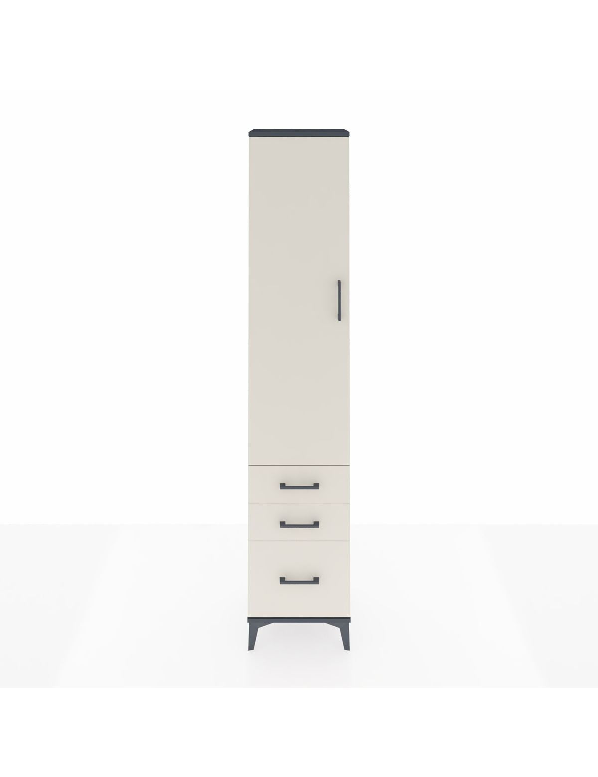 Arges Dolap 4 Raflı 3 Çekmeceli Tek Kapaklı 44x30x221 Antrasit-Aytaşı