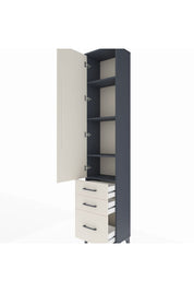 Arges Dolap 4 Raflı 3 Çekmeceli Tek Kapaklı 44x30x221 Antrasit-Aytaşı