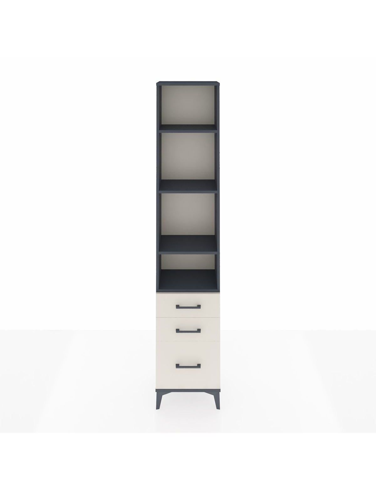 Arges Dolap 4 Raflı 3 Çekmeceli 44x30x221 Antrasit-Aytaşı