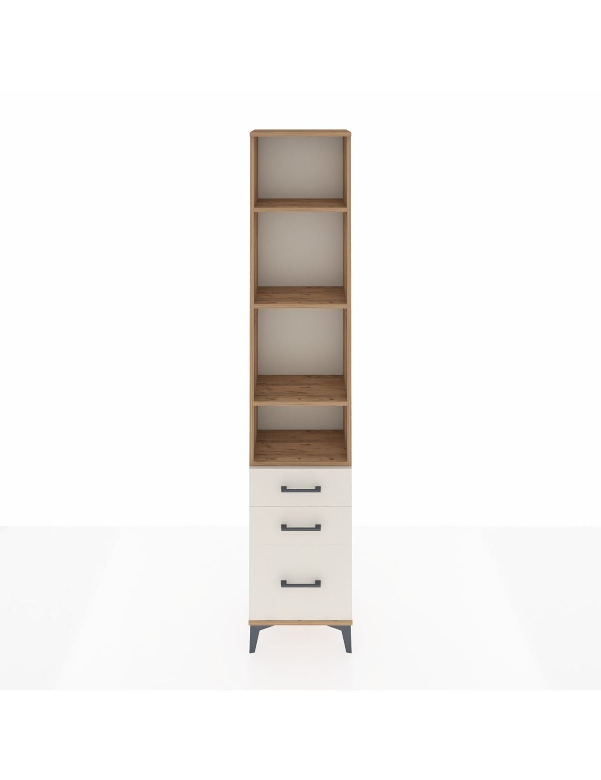 Arges Dolap 4 Raflı 3 Çekmeceli 44x30x221 Çam-Aytaşı