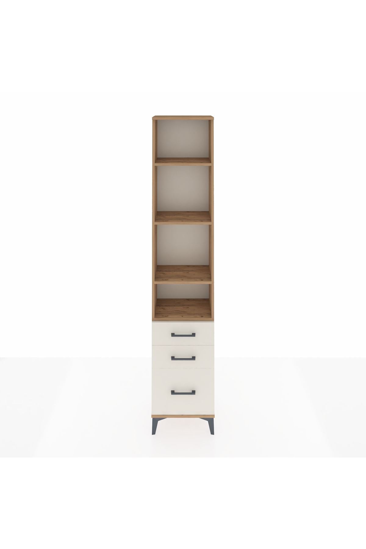 Arges Dolap 4 Raflı 3 Çekmeceli 44x30x221 Çam-Aytaşı