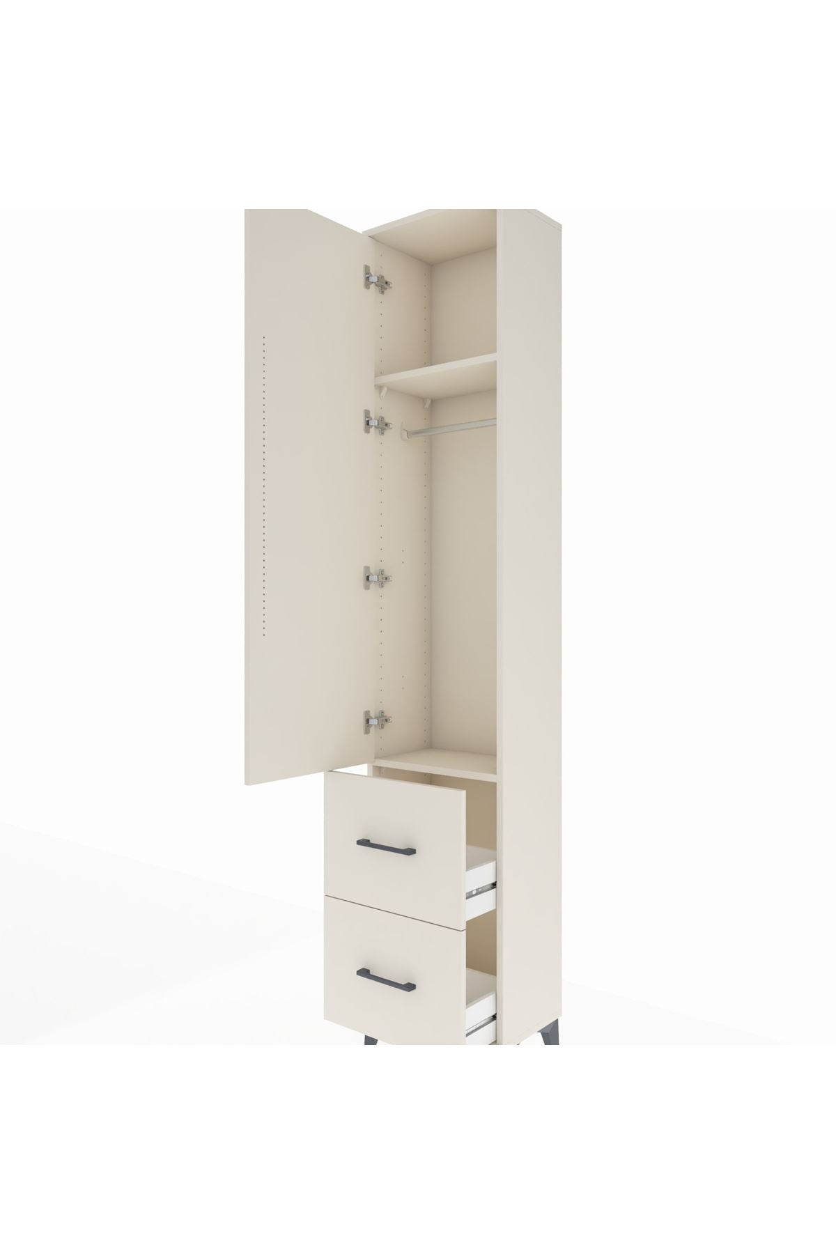 Arges Dolap 2 Raflı 2 Çekmeceli Tek Askılı 44x30x221 Aytaşı-Aytaşı