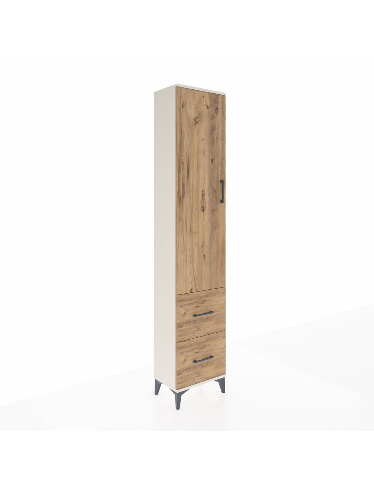 Arges Dolap 2 Raflı 2 Çekmeceli Tek Askılı 44x30x221 Aytaşı-Çam