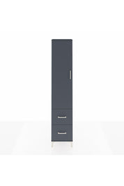 Arges Dolap 2 Raflı 2 Çekmeceli Tek Askılı 44x30x221 Antrasit-Antrasit