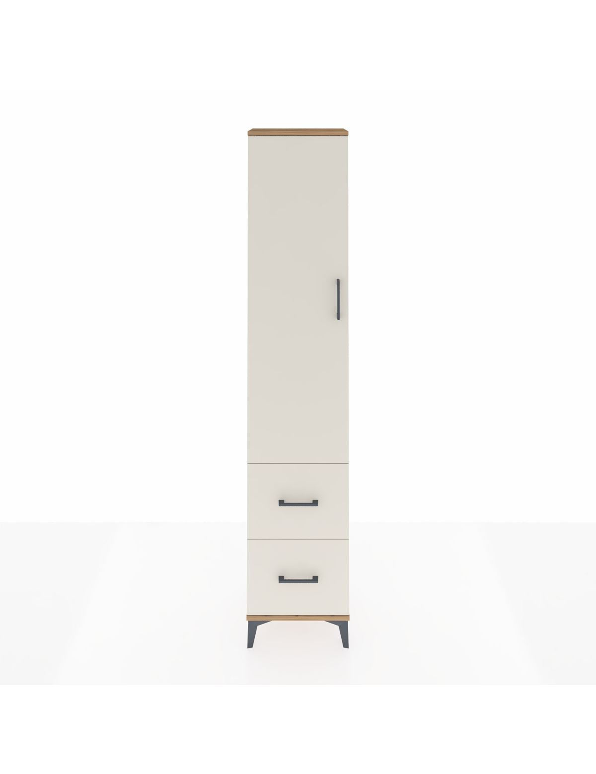 Arges Dolap 2 Raflı 2 Çekmeceli Tek Askılı 44x30x221 Çam-Aytaşı