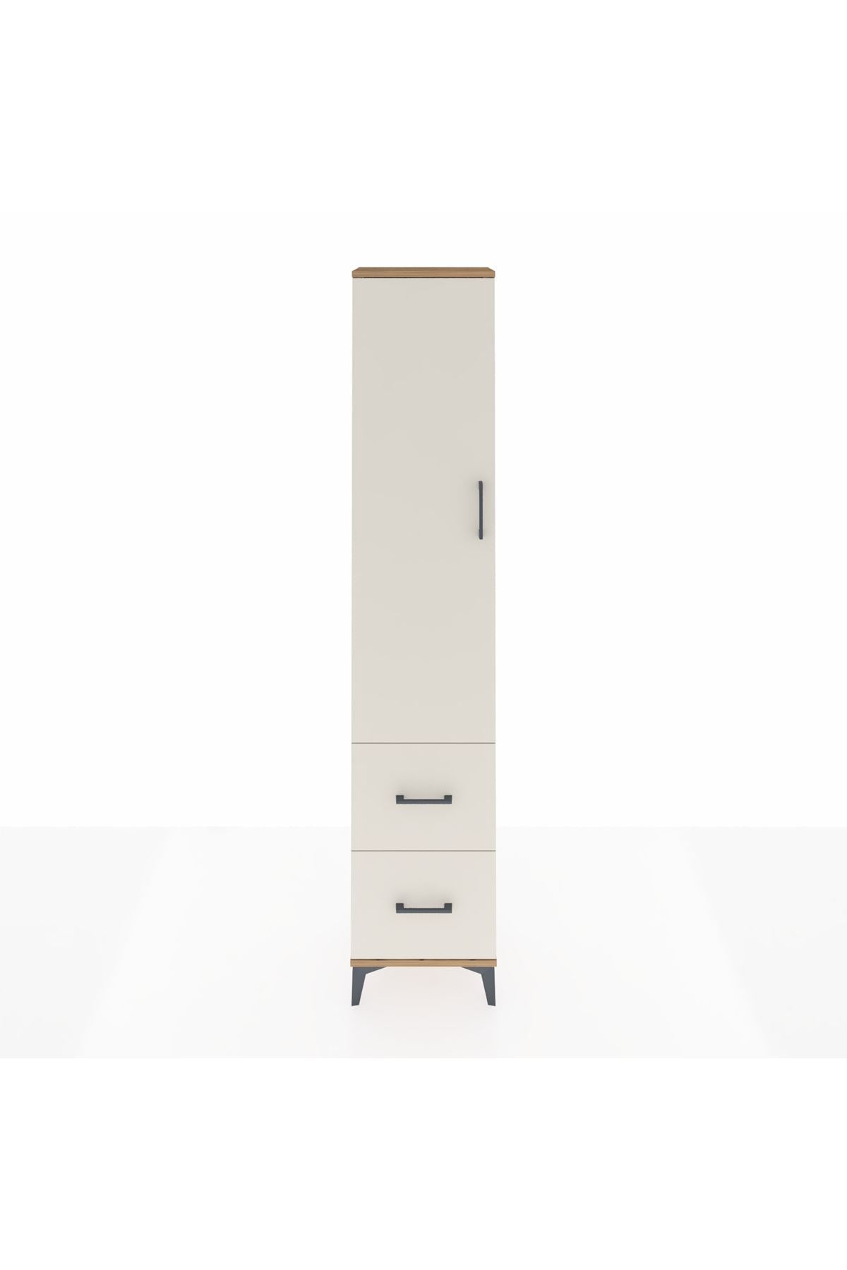 Arges Dolap 2 Raflı 2 Çekmeceli Tek Askılı 44x30x221 Çam-Aytaşı