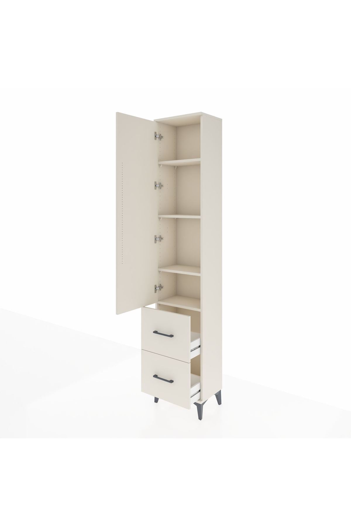 Arges Dolap 4 Raflı 2 Çekmeceli Tek Kapaklı 44x30x221 Aytaşı-Aytaşı