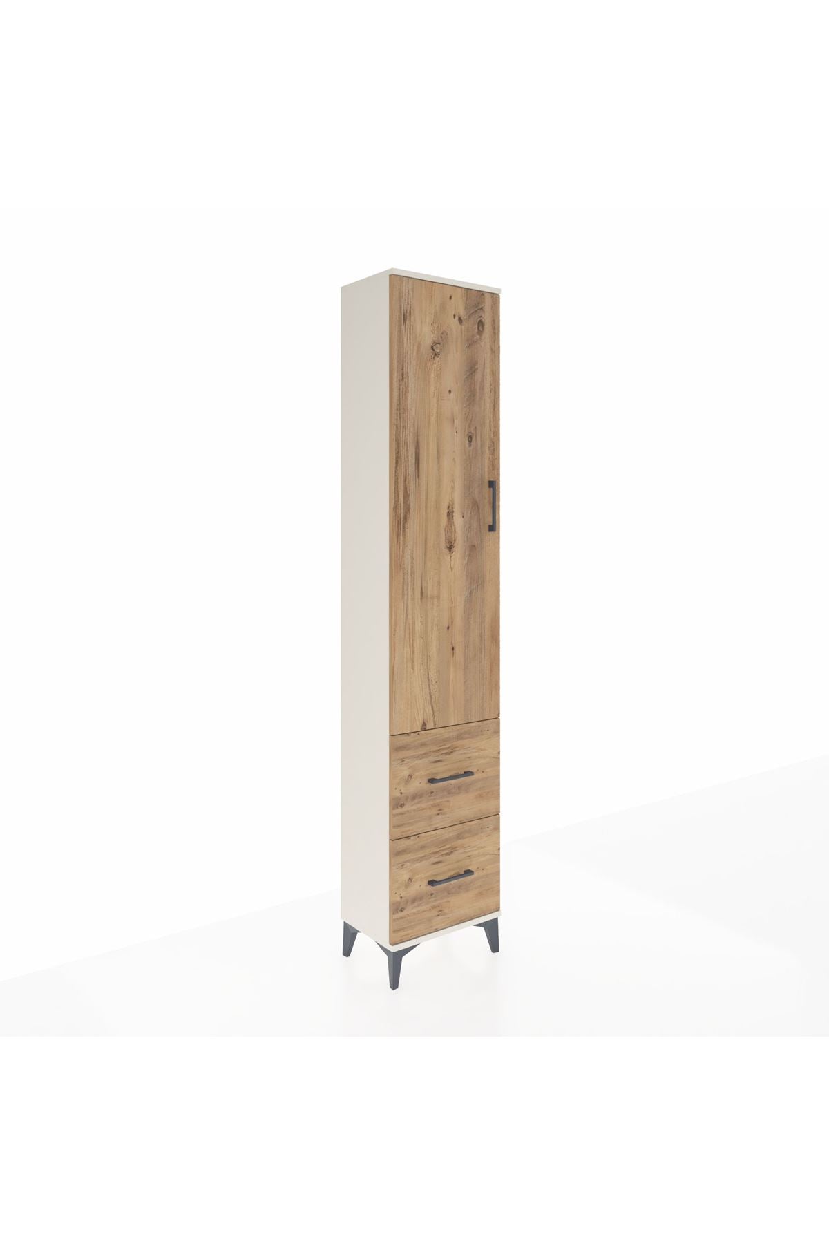 Arges Dolap 4 Raflı 2 Çekmeceli Tek Kapaklı 44x30x221 Aytaşı-Çam