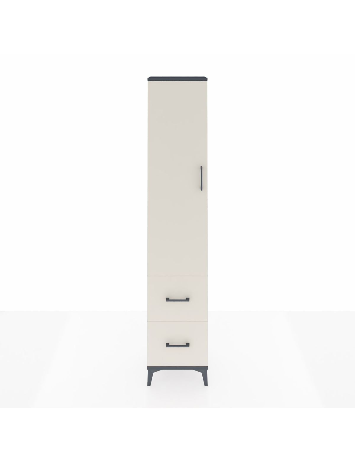 Arges Dolap 4 Raflı 2 Çekmeceli Tek Kapaklı 44x30x221 Antrasit-Aytaşı