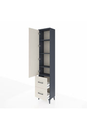 Arges Dolap 4 Raflı 2 Çekmeceli Tek Kapaklı 44x30x221 Antrasit-Aytaşı