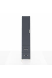 Arges Dolap 4 Raflı 2 Çekmeceli Tek Kapaklı 44x30x221 Antrasit-Antrasit