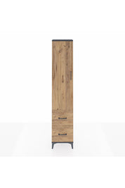 Arges Dolap 4 Raflı 2 Çekmeceli Tek Kapaklı 44x30x221 Antrasit-Çam