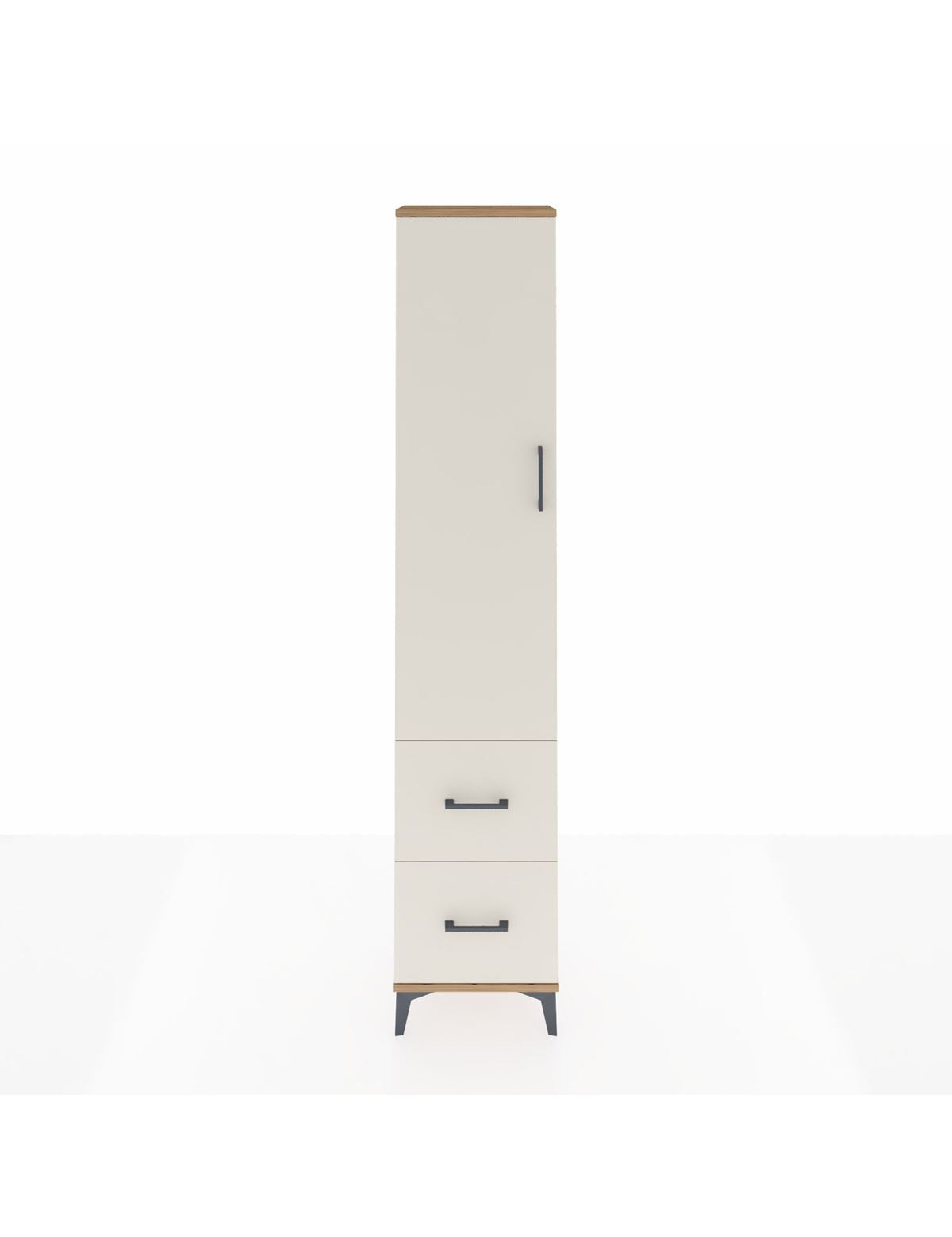 Arges Dolap 4 Raflı 2 Çekmeceli Tek Kapaklı 44x30x221 Çam-Aytaşı