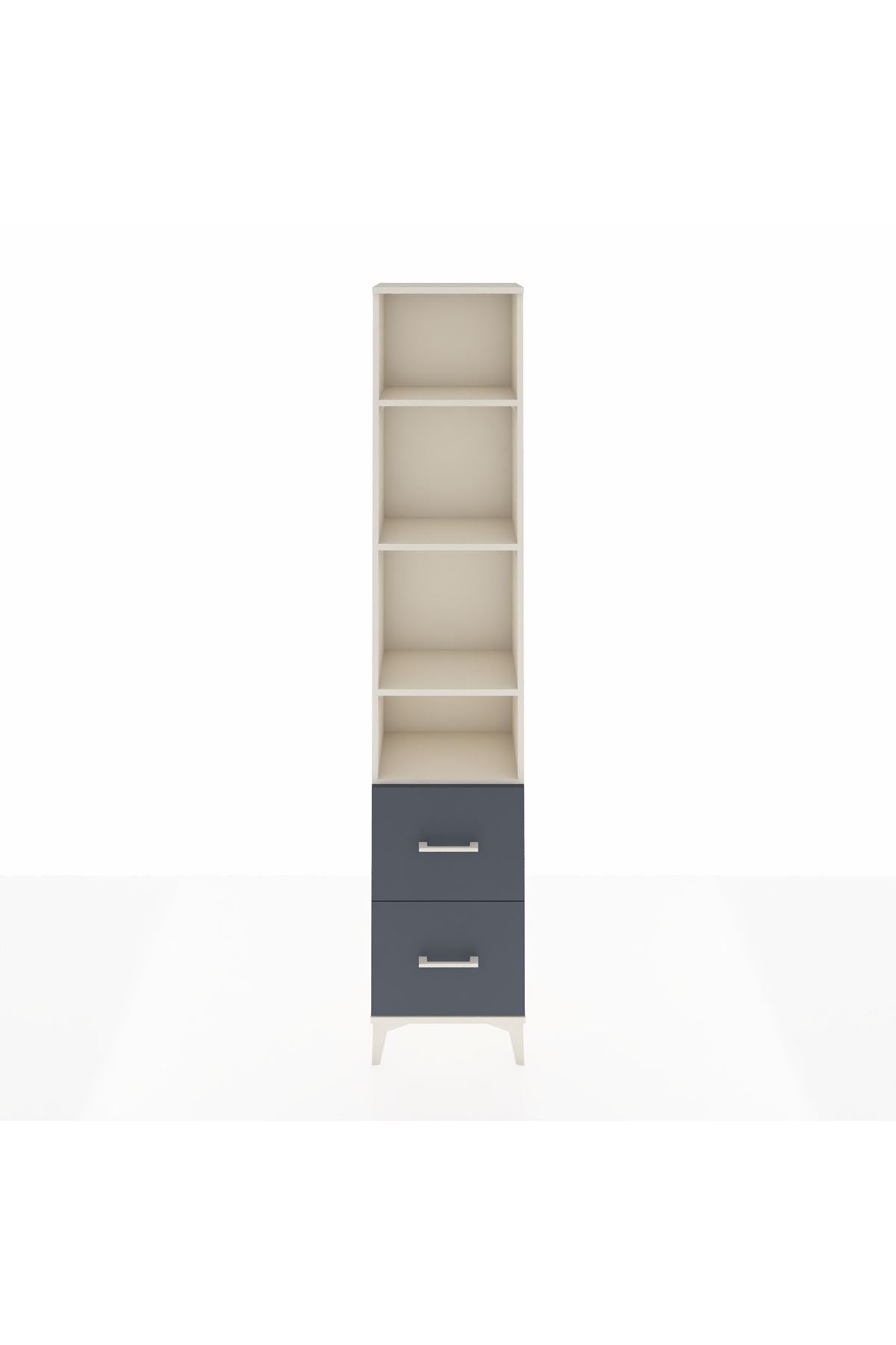 Arges Dolap 4 Raflı 2 Çekmeceli 44x30x221 Aytaşı-Antrasit