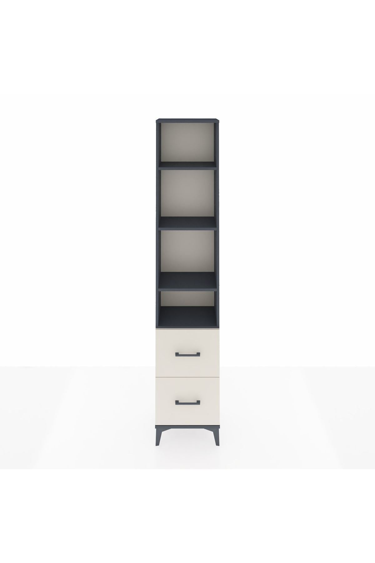 Arges Dolap 4 Raflı 2 Çekmeceli 44x30x221 Antrasit-Aytaşı