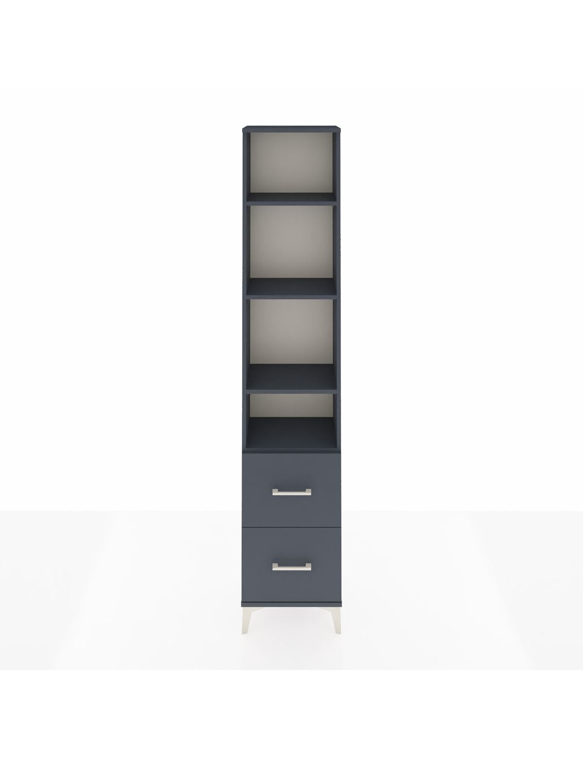 Arges Dolap 4 Raflı 2 Çekmeceli 44x30x221 Antrasit-Antrasit