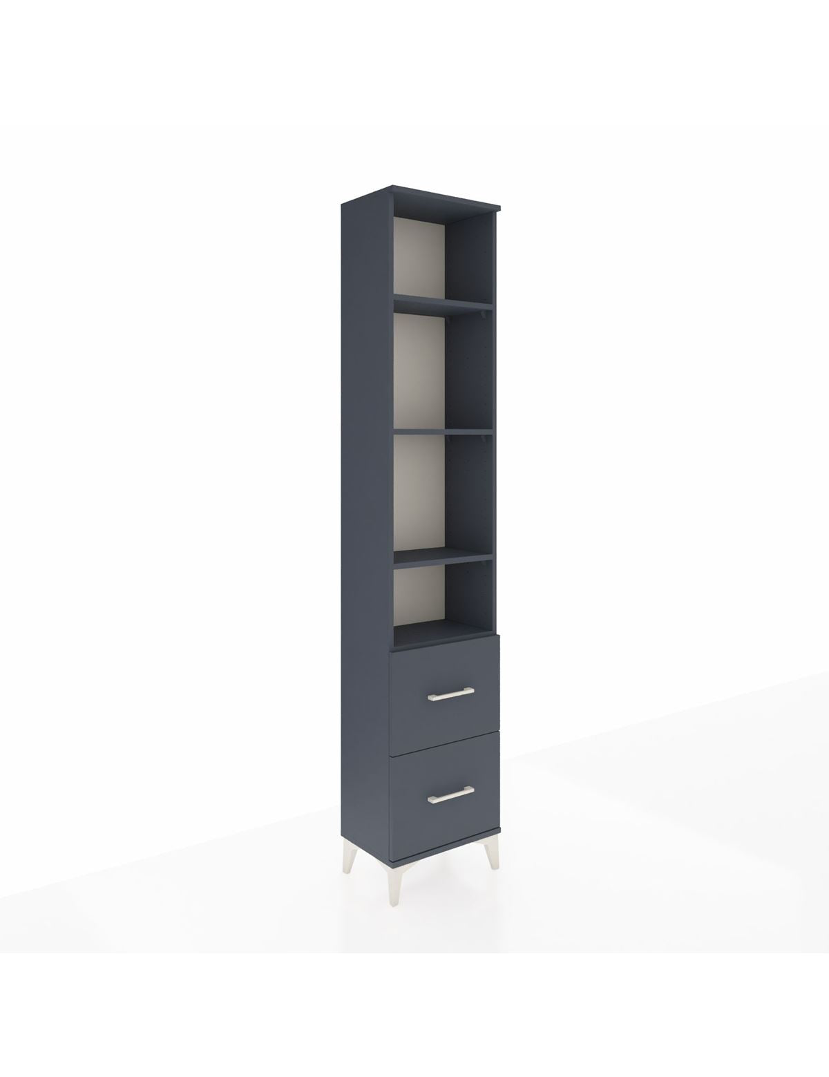 Arges Dolap 4 Raflı 2 Çekmeceli 44x30x221 Antrasit-Antrasit