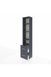 Arges Dolap 4 Raflı 2 Çekmeceli 44x30x221 Antrasit-Antrasit