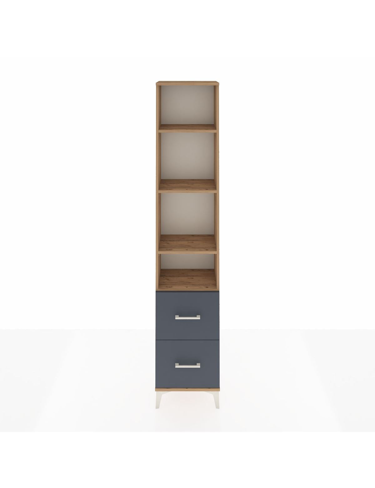 Arges Dolap 4 Raflı 2 Çekmeceli 44x30x221 Çam-Antrasit