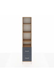 Arges Dolap 4 Raflı 2 Çekmeceli 44x30x221 Çam-Antrasit