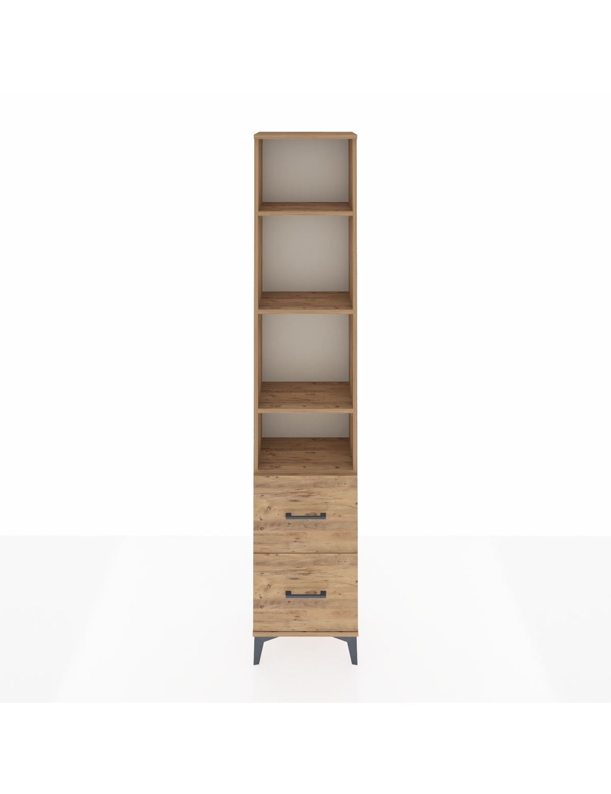 Arges Dolap 4 Raflı 2 Çekmeceli 44x30x221 Çam-Çam