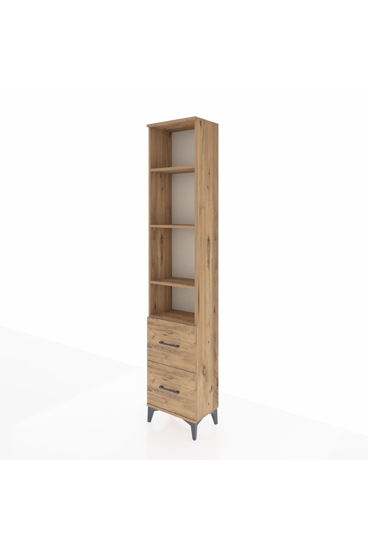 Arges Dolap 4 Raflı 2 Çekmeceli 44x30x221 Çam-Çam