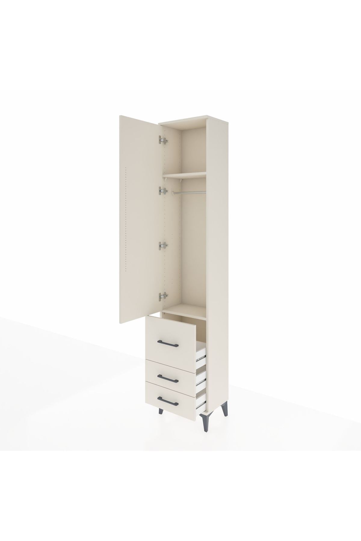 Arges Dolap 2 Raflı 3 Çekmeceli Tek Askılı 44x30x221 Aytaşı-Aytaşı