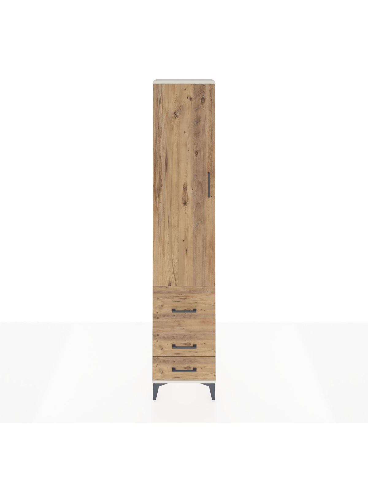 Arges Dolap 2 Raflı 3 Çekmeceli Tek Askılı 44x30x221 Aytaşı-Çam