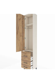 Arges Dolap 2 Raflı 3 Çekmeceli Tek Askılı 44x30x221 Aytaşı-Çam