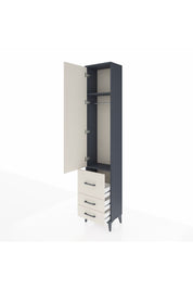 Arges Dolap 2 Raflı 3 Çekmeceli Tek Askılı 44x30x221 Antrasit-Aytaşı