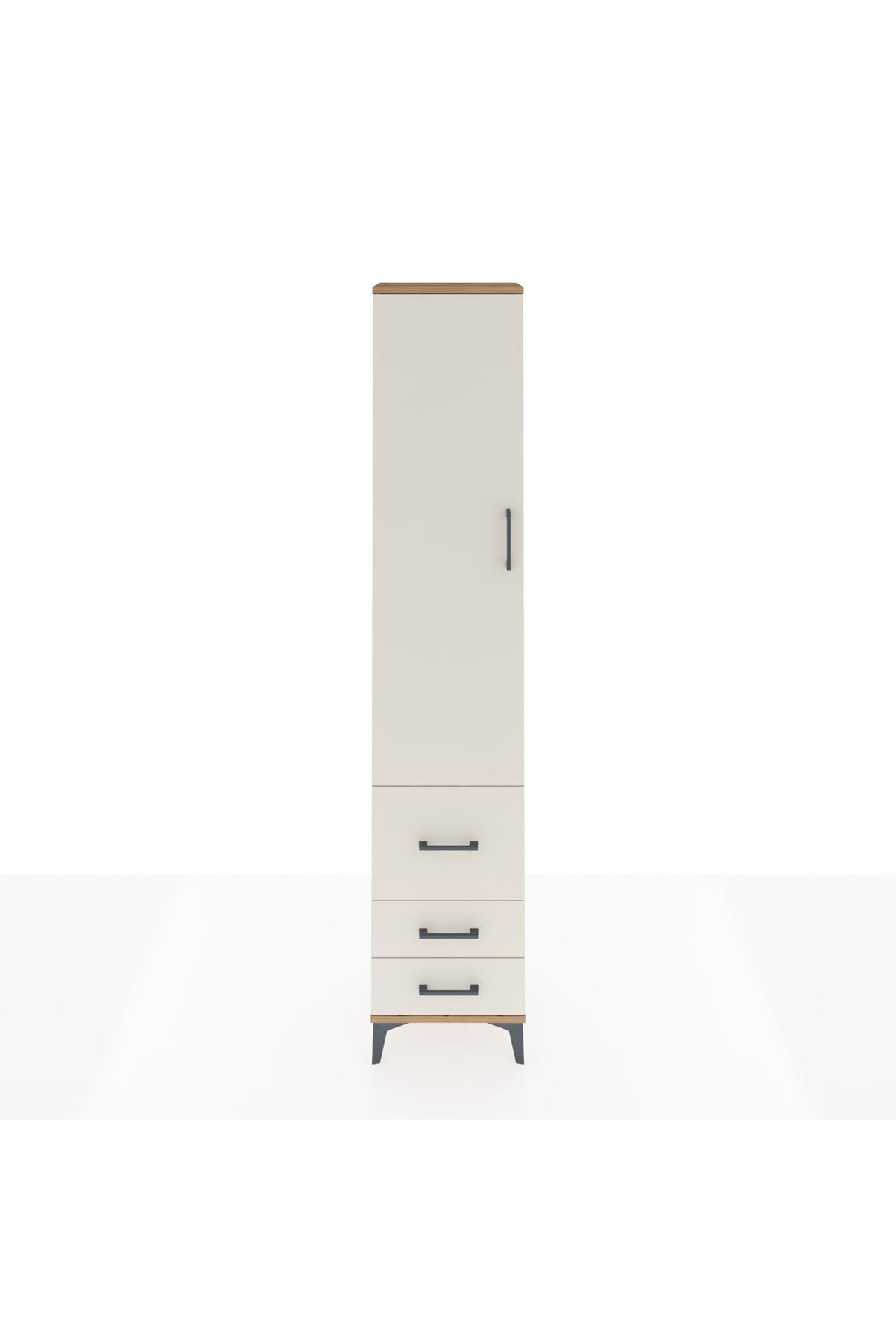 Arges Dolap 2 Raflı 3 Çekmeceli Tek Askılı 44x30x221 Çam-Aytaşı