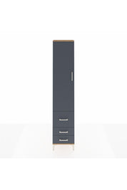 Arges Dolap 2 Raflı 3 Çekmeceli Tek Askılı 44x30x221 Çam-Antrasit