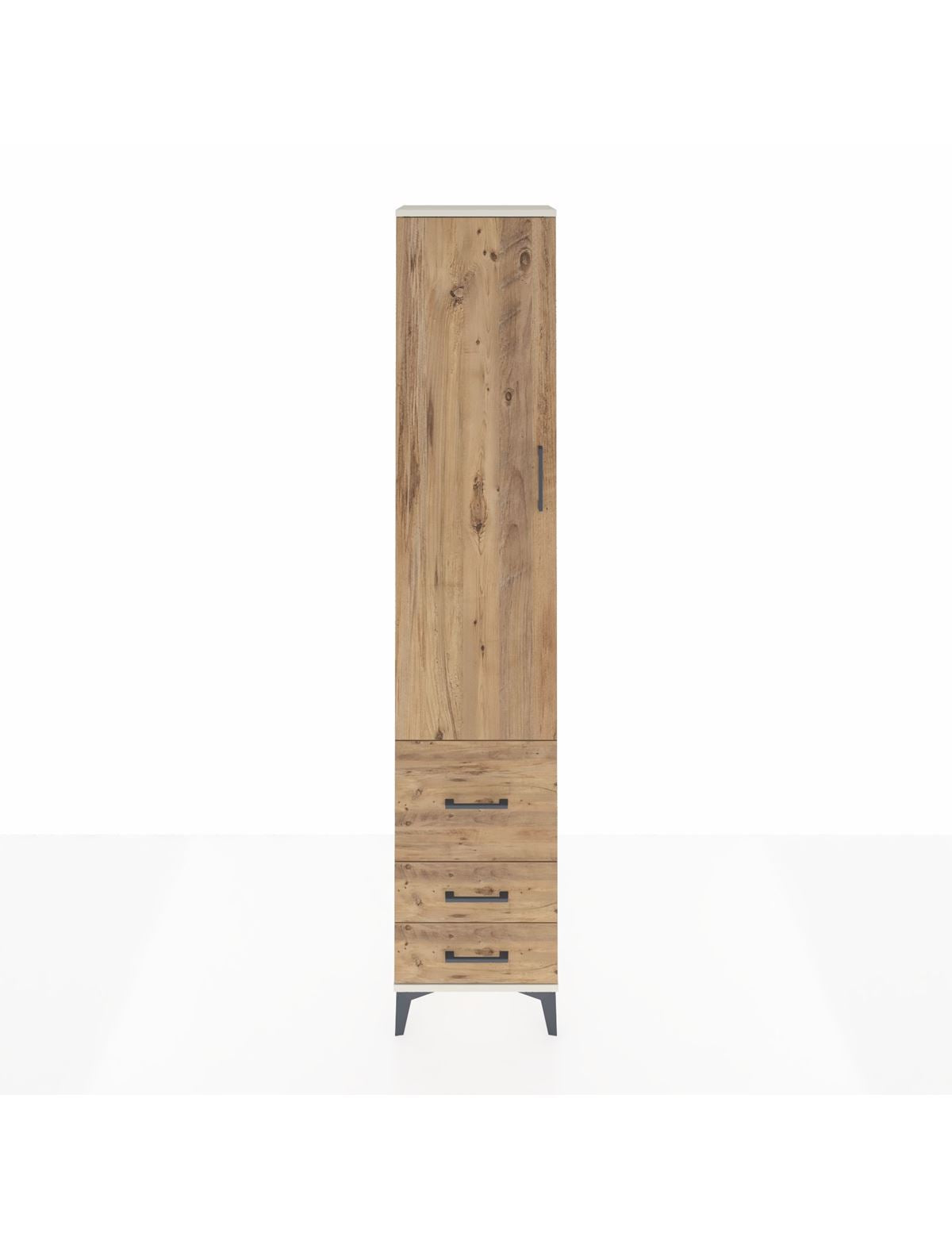 Arges Dolap 4 Raflı 3 Çekmeceli Tek Kapaklı 44x30x221 Aytaşı-Çam