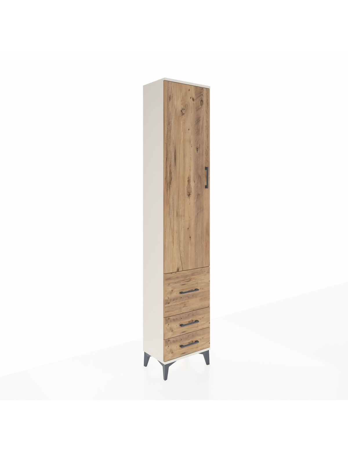 Arges Dolap 4 Raflı 3 Çekmeceli Tek Kapaklı 44x30x221 Aytaşı-Çam