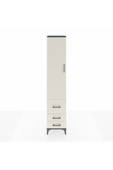 Arges Dolap 4 Raflı 3 Çekmeceli Tek Kapaklı 44x30x221