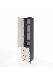 Arges Dolap 4 Raflı 3 Çekmeceli Tek Kapaklı 44x30x221 Antrasit-Aytaşı