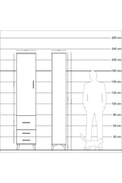 Arges Dolap 4 Raflı 3 Çekmeceli Tek Kapaklı 44x30x221 Antrasit-Aytaşı