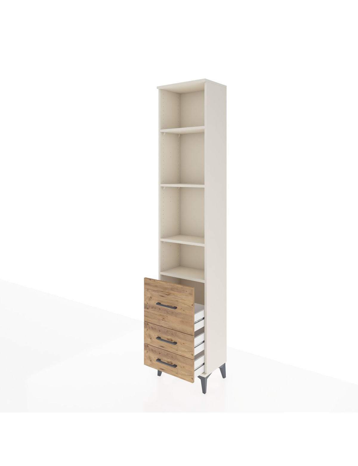 Arges Dolap 4 Raflı 3 Çekmeceli 44x30x221 - S28M039V3A