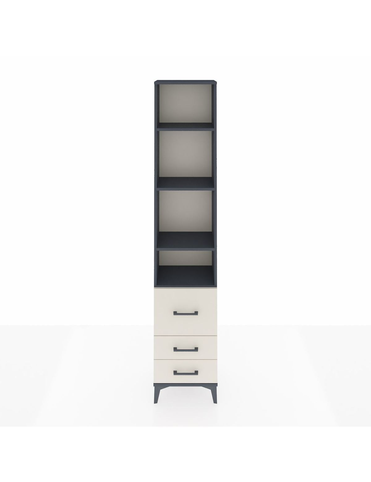 Arges Dolap 4 Raflı 3 Çekmeceli 44x30x221 Antrasit-Aytaşı