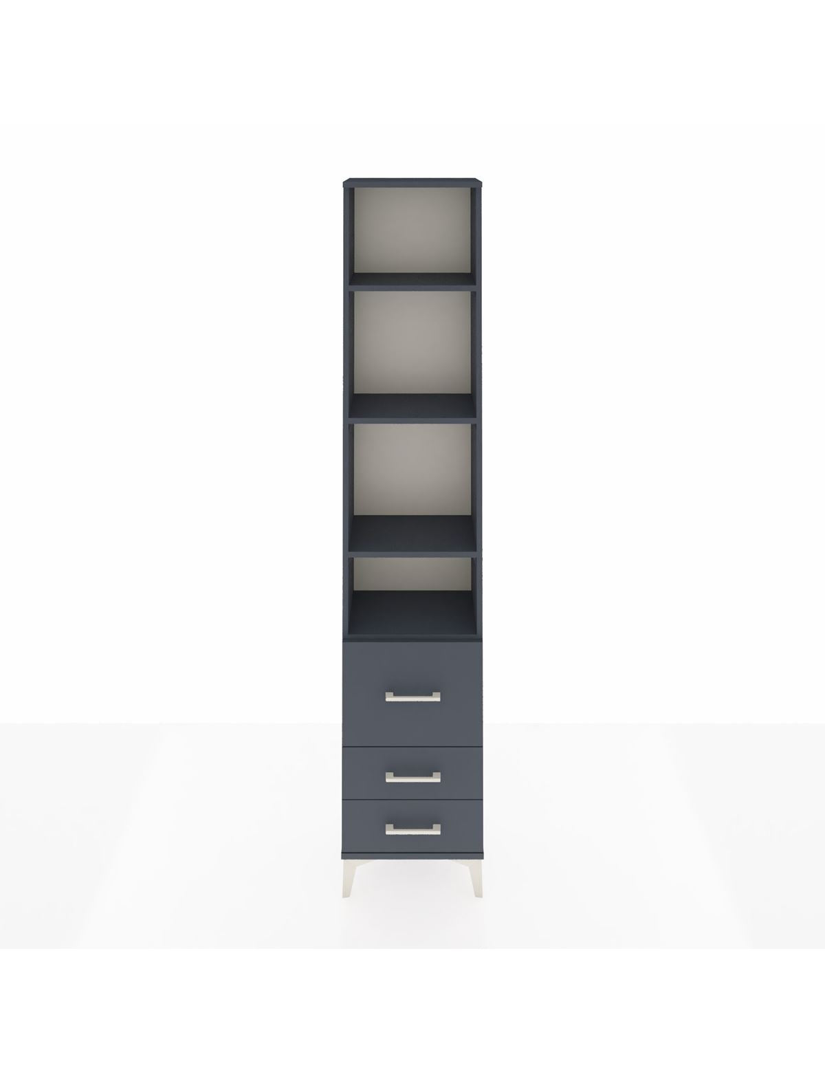 Arges Dolap 4 Raflı 3 Çekmeceli 44x30x221 Antrasit-Antrasit