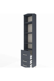 Arges Dolap 4 Raflı 3 Çekmeceli 44x30x221 Antrasit-Antrasit
