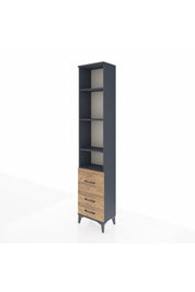 Arges Dolap 4 Raflı 3 Çekmeceli 44x30x221 Antrasit-Çam