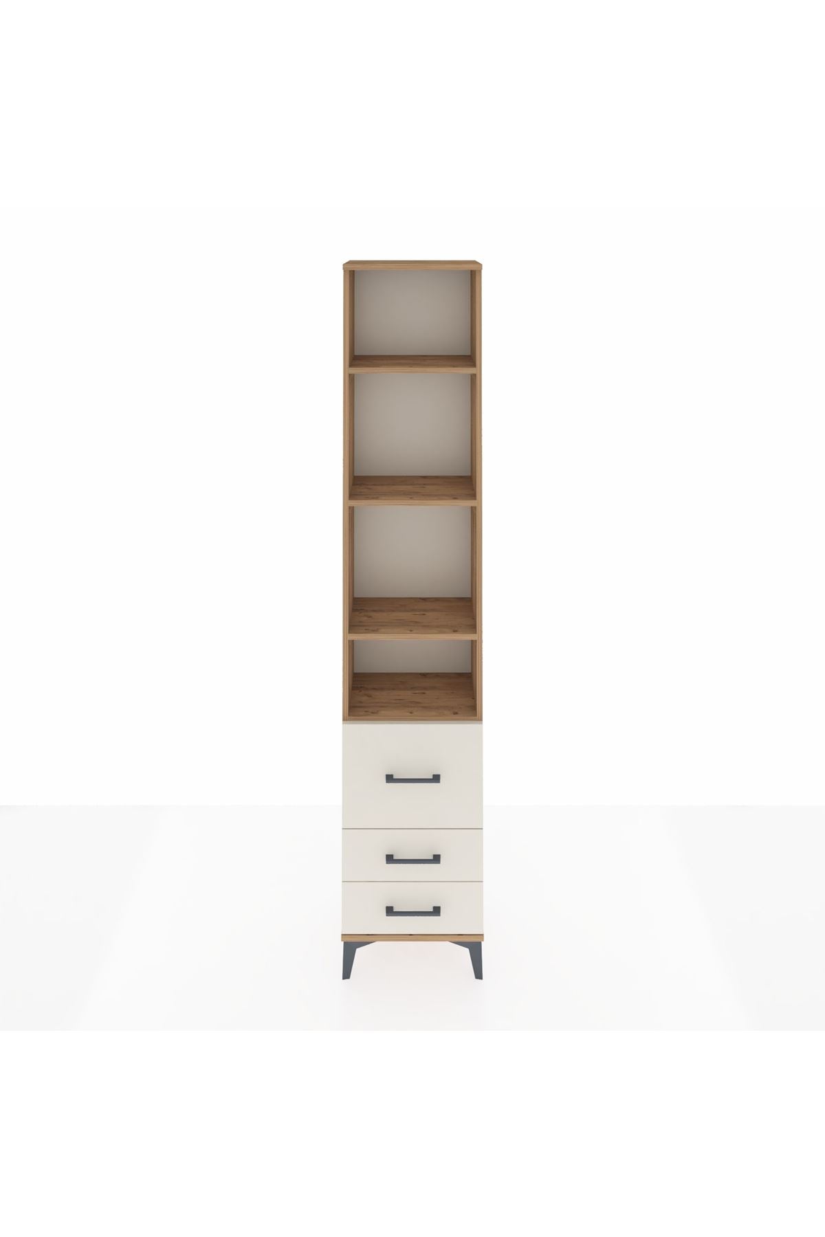 Arges Dolap 4 Raflı 3 Çekmeceli 44x30x221 Çam-Aytaşı