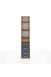 Arges Dolap 4 Raflı 3 Çekmeceli 44x30x221 Çam-Antrasit