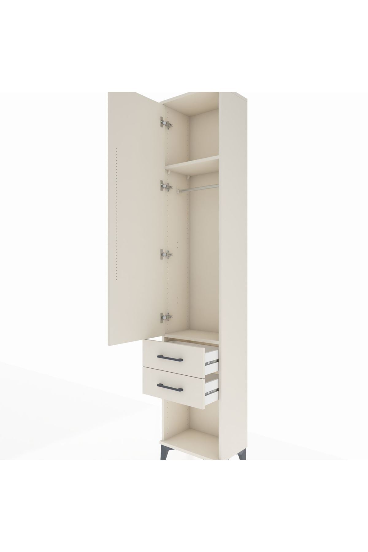 Arges Dolap 2 Raflı 2 Çekmeceli Tek Askılı 44x30x221 Aytaşı-Aytaşı