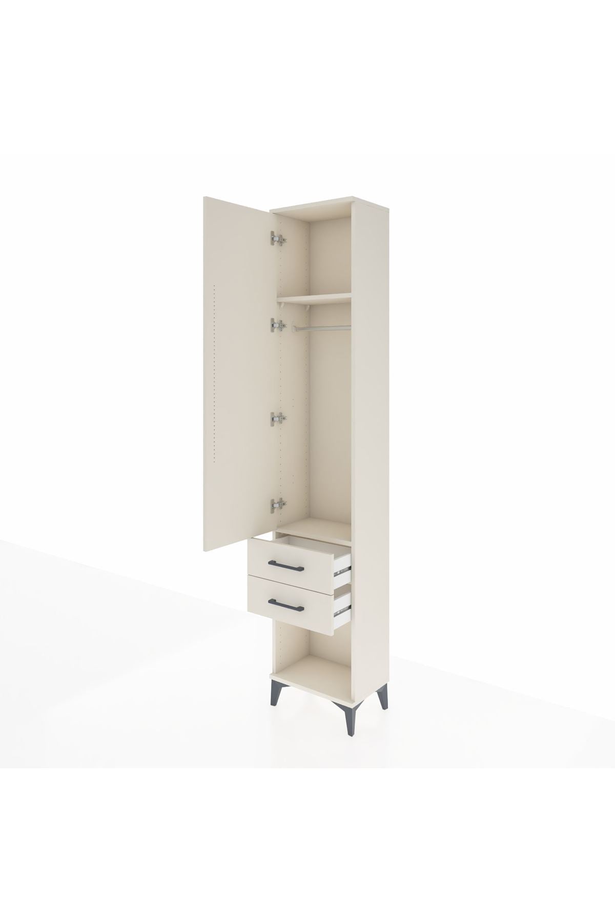 Arges Dolap 2 Raflı 2 Çekmeceli Tek Askılı 44x30x221 Aytaşı-Aytaşı