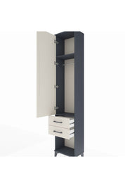 Arges Dolap 2 Raflı 2 Çekmeceli Tek Askılı 44x30x221 Antrasit-Aytaşı