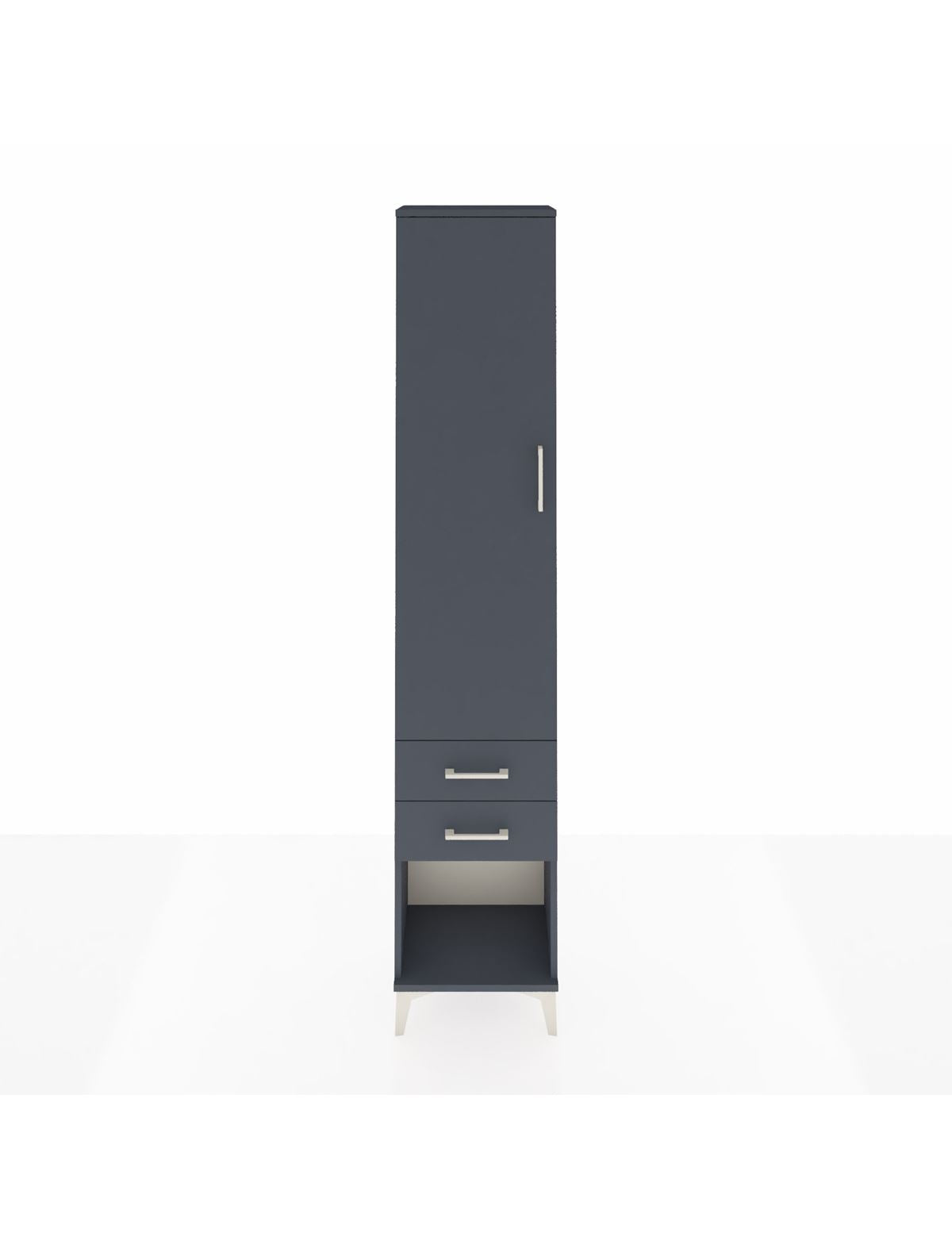 Arges Dolap 2 Raflı 2 Çekmeceli Tek Askılı 44x30x221 Antrasit-Antrasit