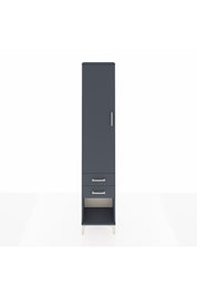 Arges Dolap 2 Raflı 2 Çekmeceli Tek Askılı 44x30x221 Antrasit-Antrasit