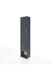 Arges Dolap 2 Raflı 2 Çekmeceli Tek Askılı 44x30x221 Antrasit-Antrasit